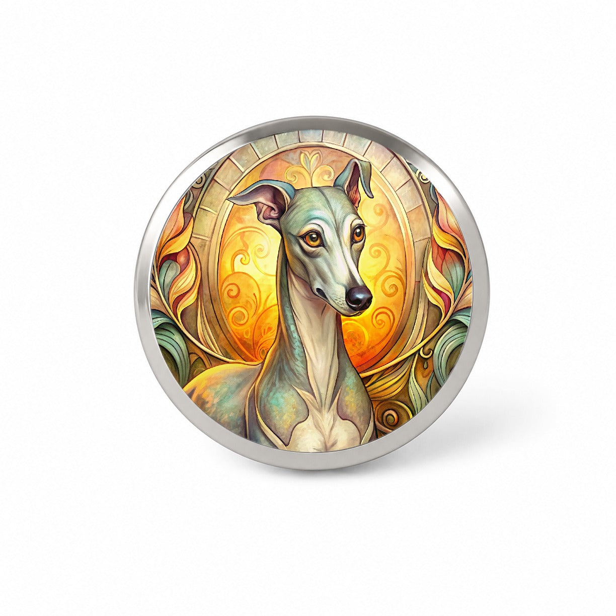 Italian Greyhound Dog Art Nouveau Novelty Hat Backpack Lapel Pin