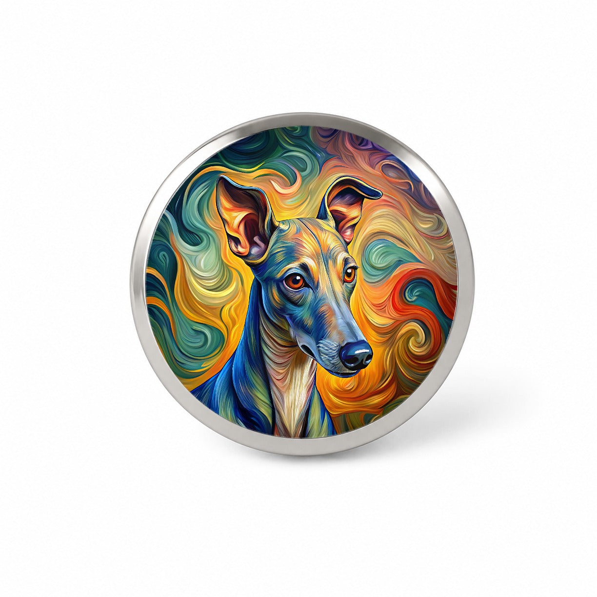 Italian Greyhound Dog Expressionism Art Novelty Hat Backpack Lapel Pin