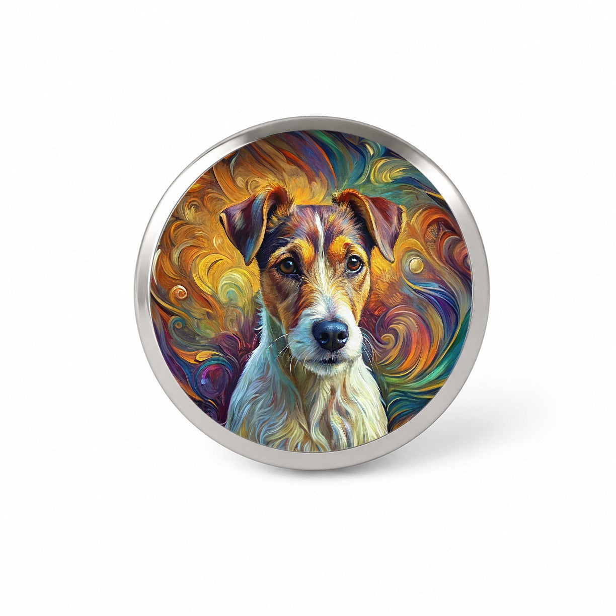 Jack Russell Terrier Dog Abstract Art Novelty Hat Backpack Lapel Pin