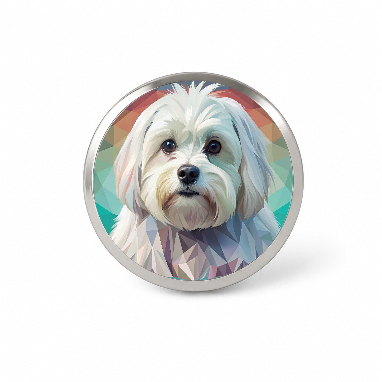 Maltese Dog Contemporary Art Novelty Hat Backpack Lapel Pin