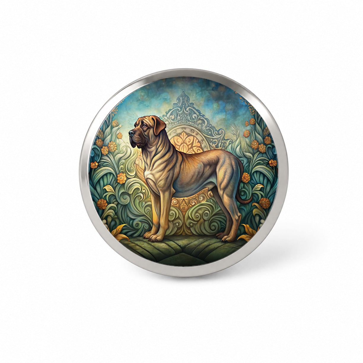 Mastiff Dog Art Nouveau Novelty Hat Backpack Lapel Pin