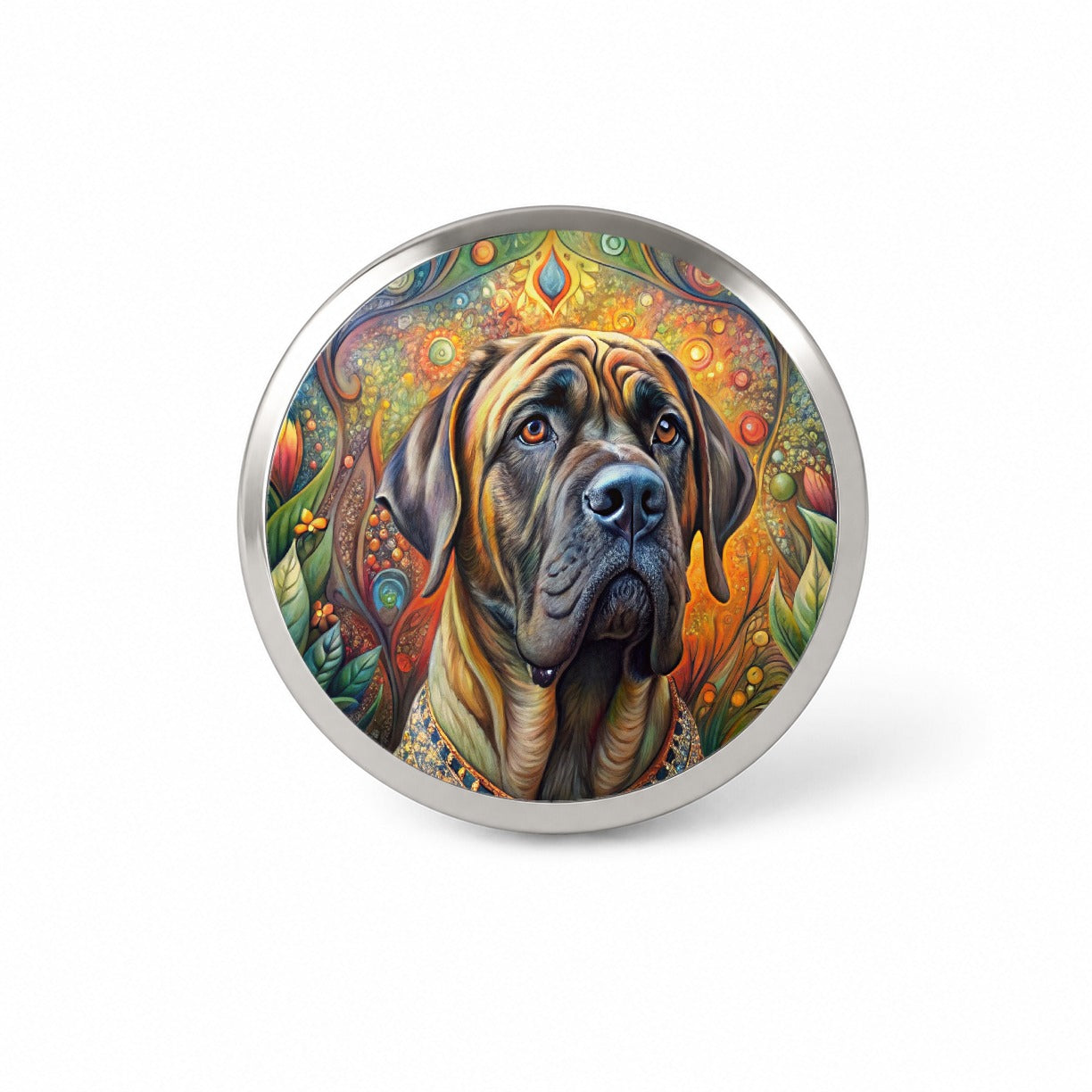 Mastiff Dog Bohemian Art Novelty Hat Backpack Lapel Pin