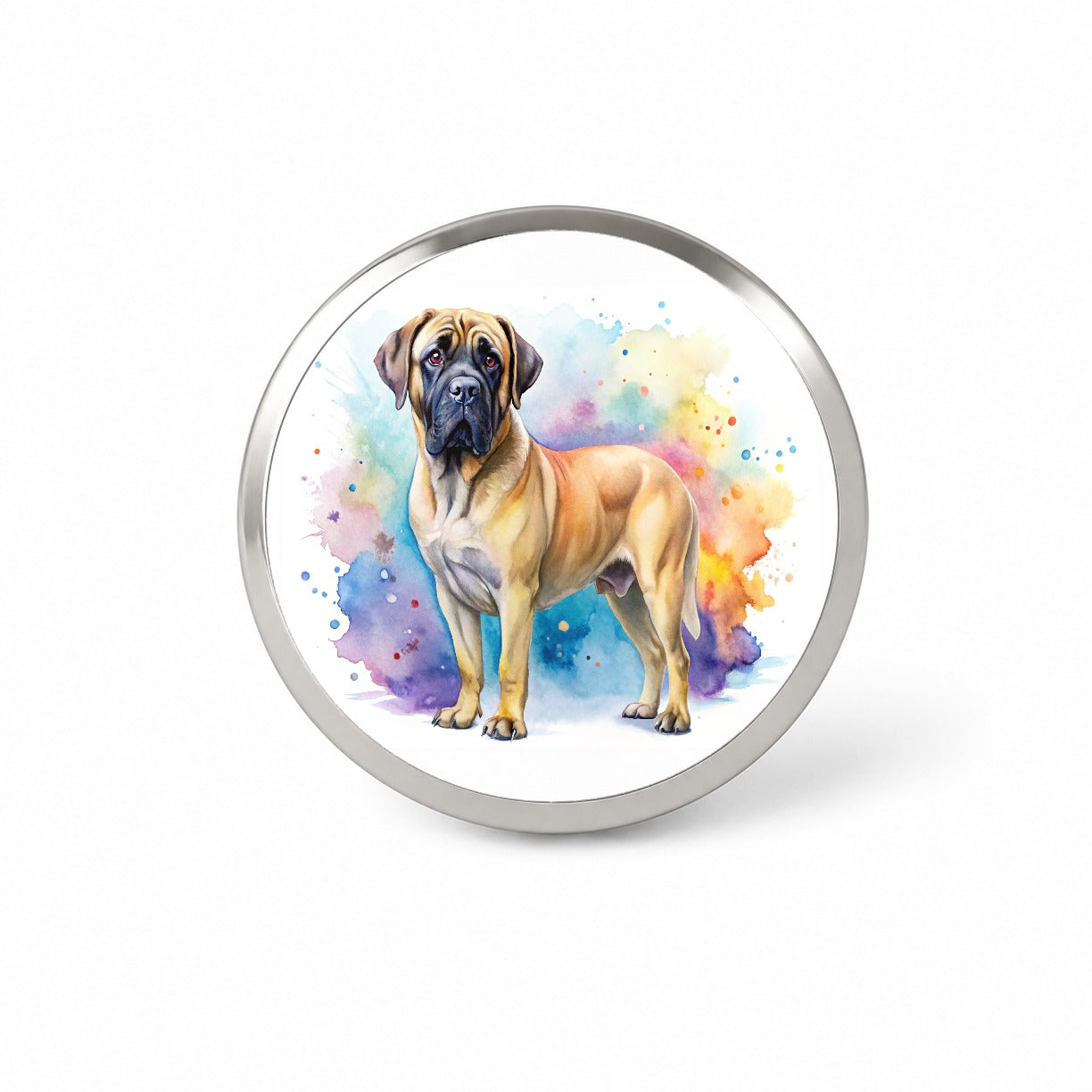 Mastiff Dog Watercolor Style Novelty Hat Backpack Lapel Pin