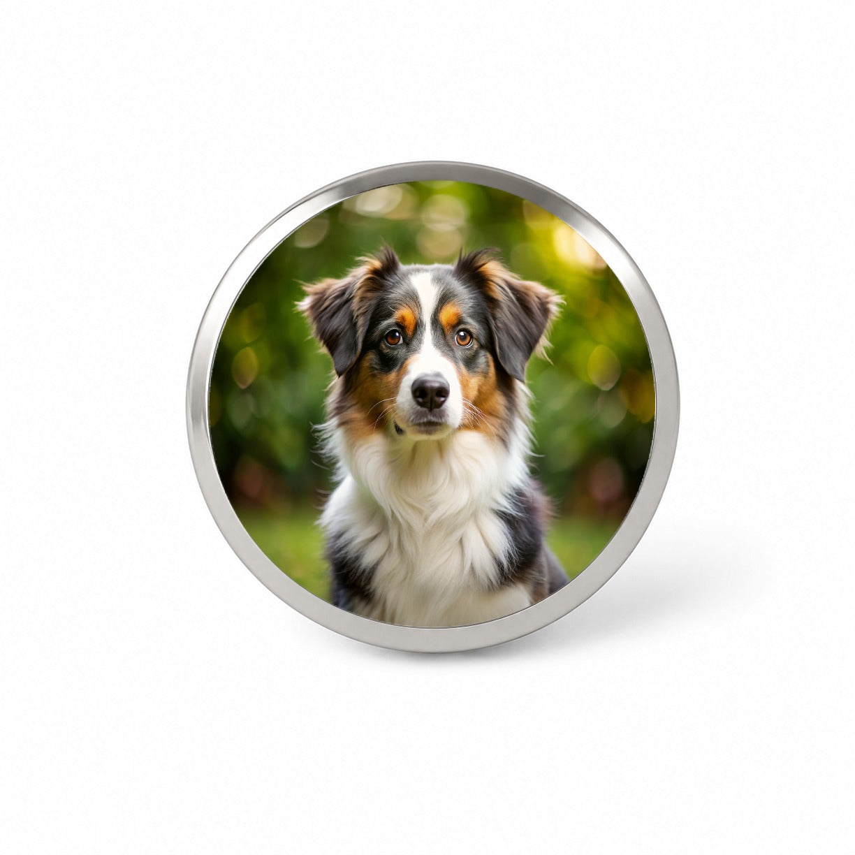 Miniature American Shepherd Dog Photo Novelty Hat Backpack Lapel Pin