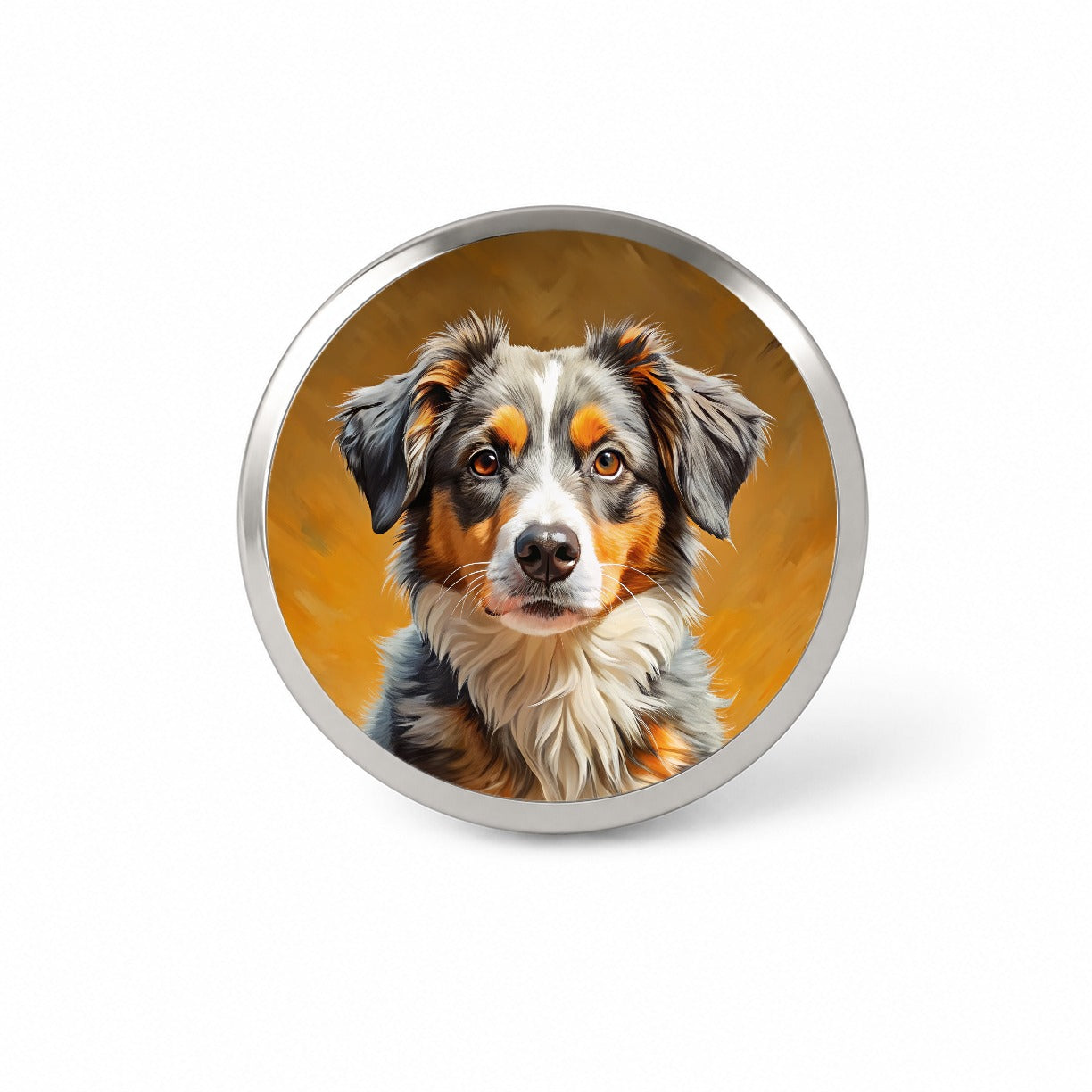 Miniature American Shepherd Dog Pop Art Novelty Hat Backpack Lapel Pin