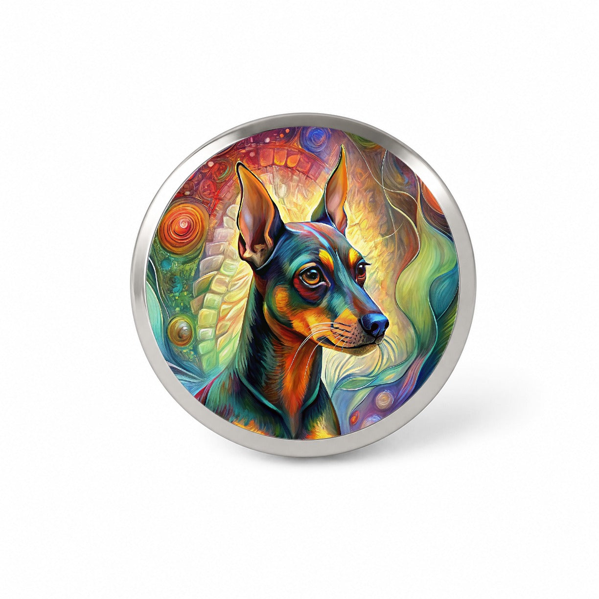 Miniature Pinscher Dog Abstract Art Novelty Hat Backpack Lapel Pin