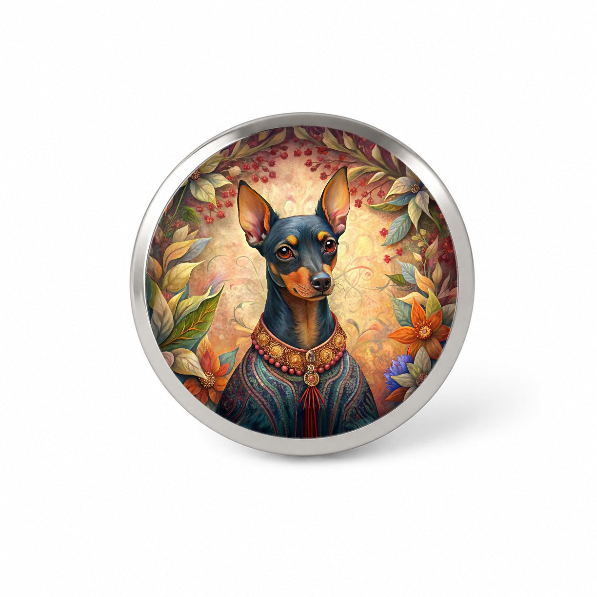 Miniature Pinscher Dog French Bohemian Art Novelty Hat Backpack Lapel Pin