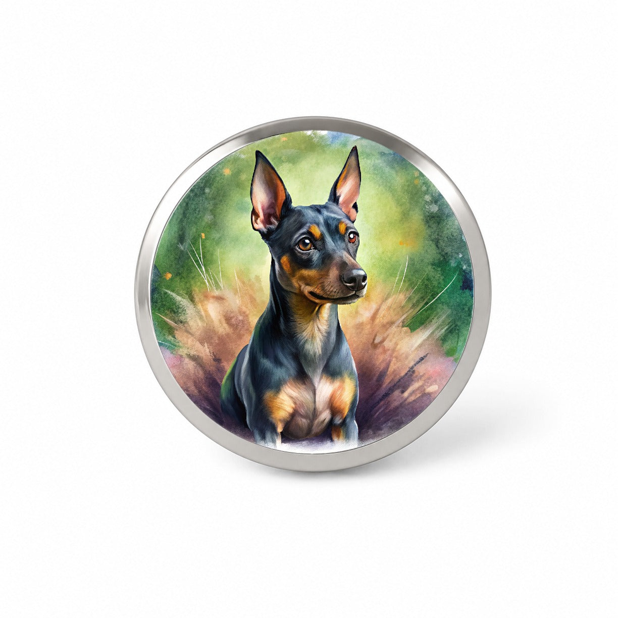 Miniature Pinscher Dog Illustration Novelty Hat Backpack Lapel Pin