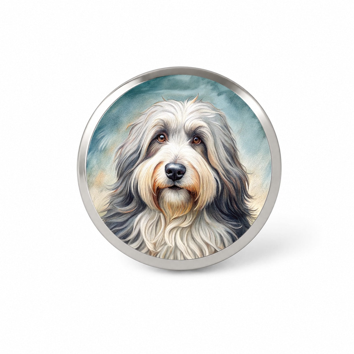Old English Sheepdog Dog Illustration Novelty Hat Backpack Lapel Pin