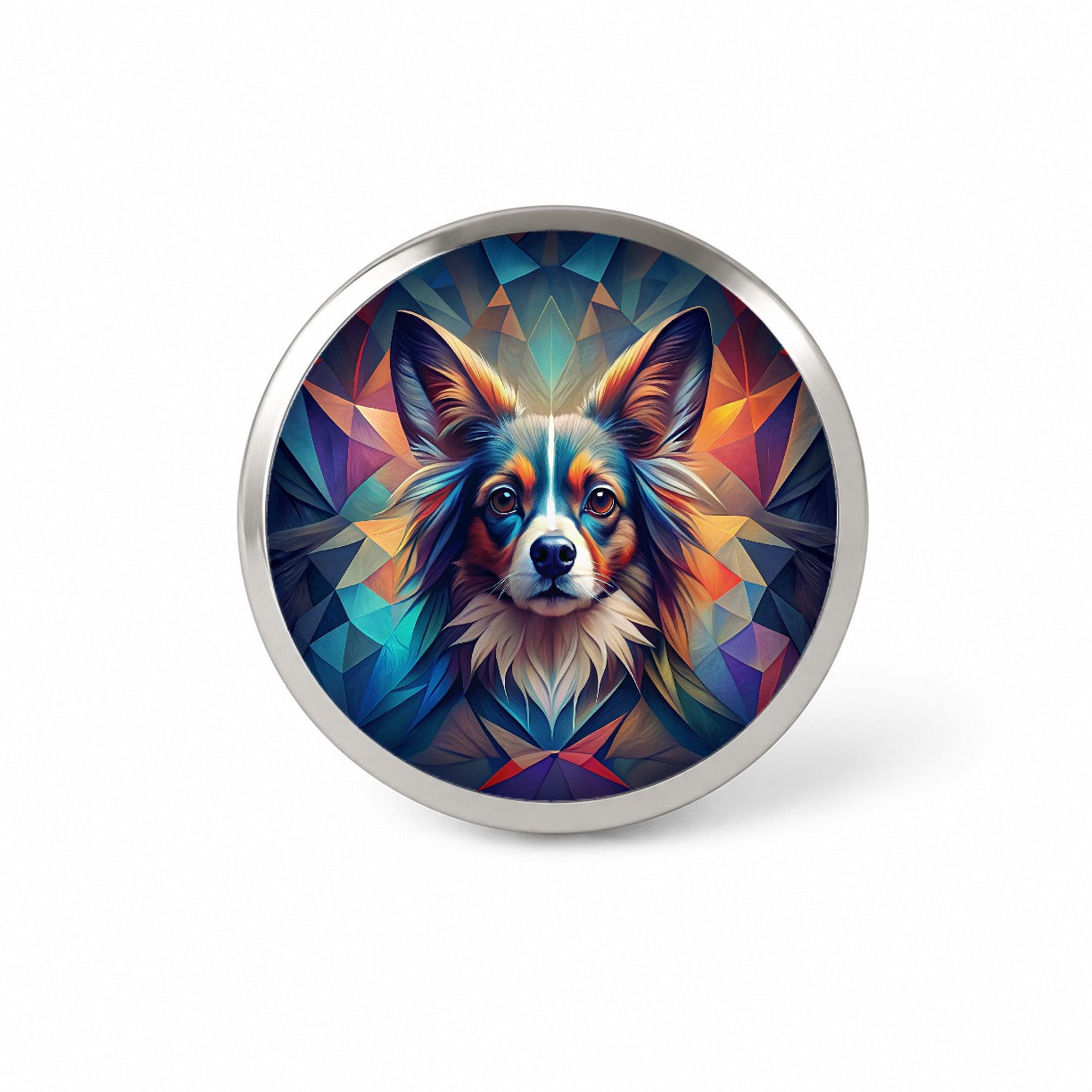 Papillion Dog Abstract Stylized Art Novelty Hat Backpack Lapel Pin