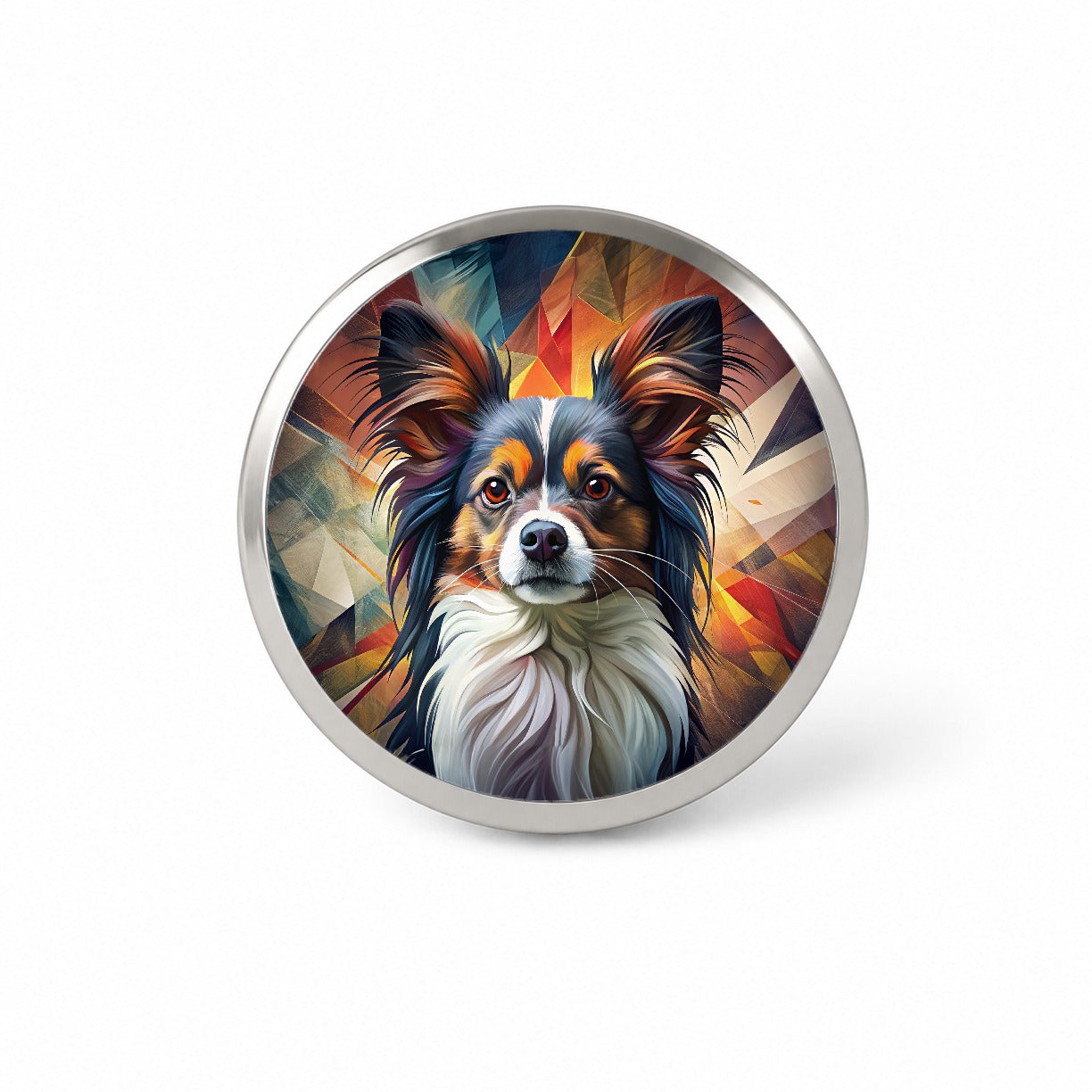 Papillion Dog Contemporary Art Novelty Hat Backpack Lapel Pin
