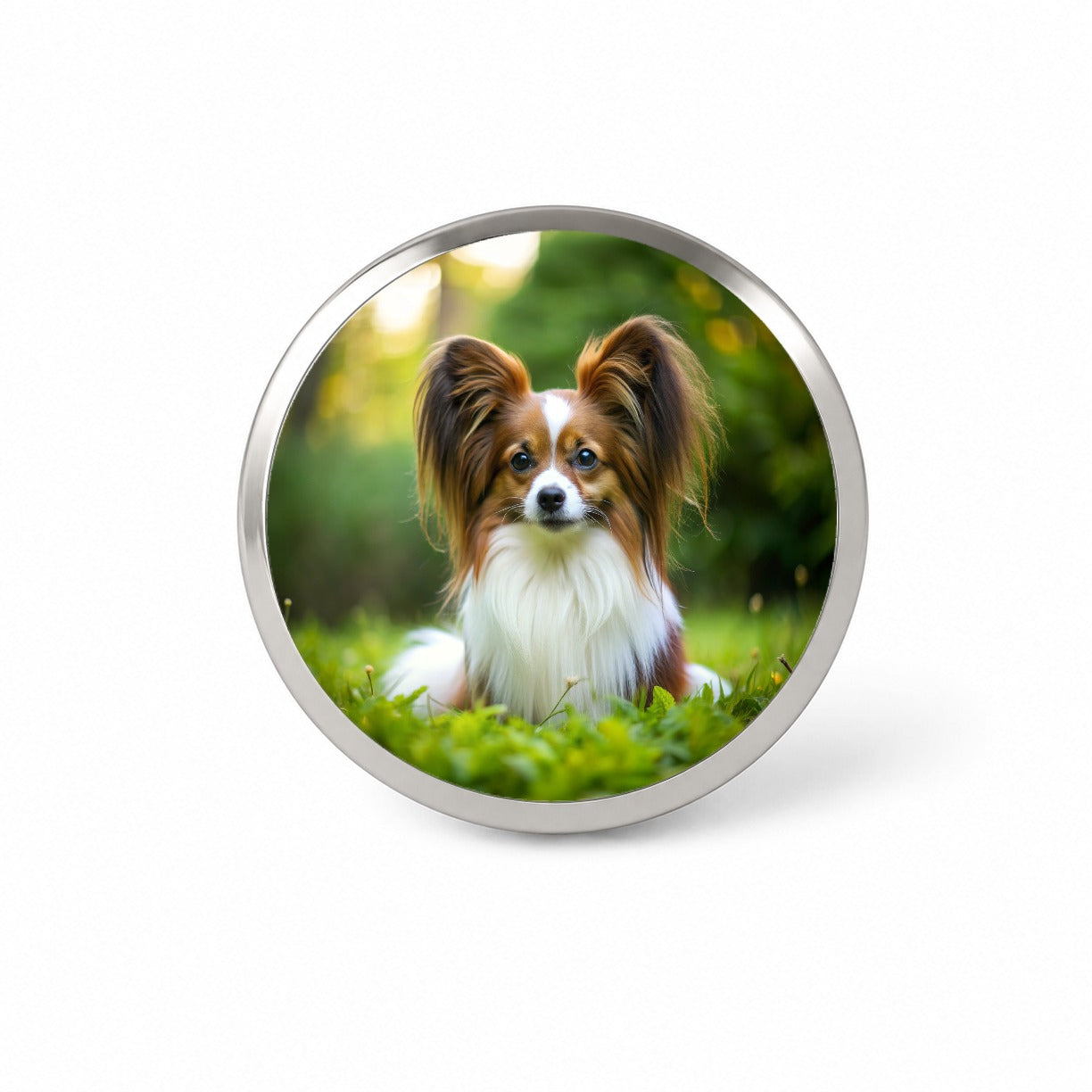 Papillion Dog Photo Novelty Hat Backpack Lapel Pin