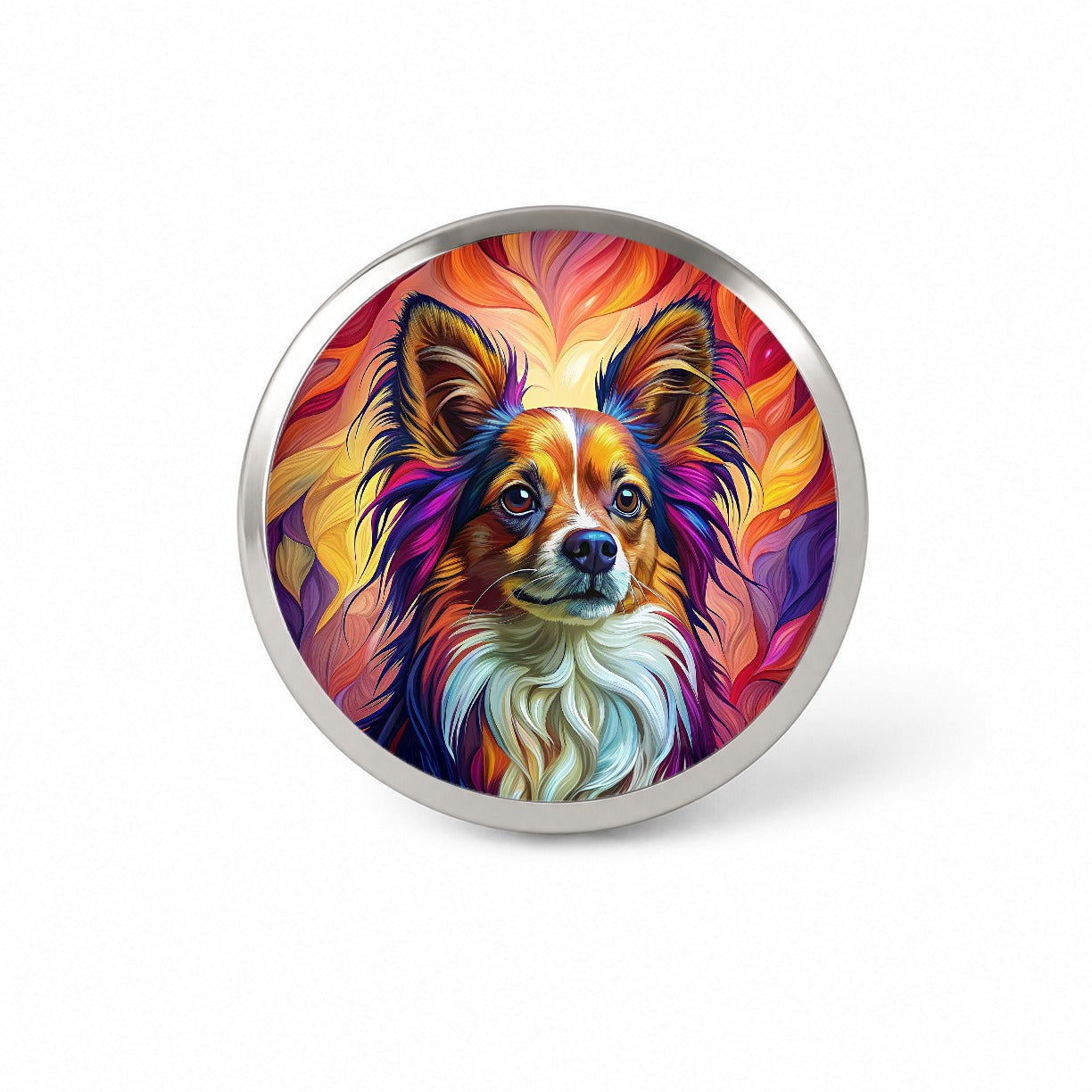 Papillion Dog Pop Art Novelty Hat Backpack Lapel Pin