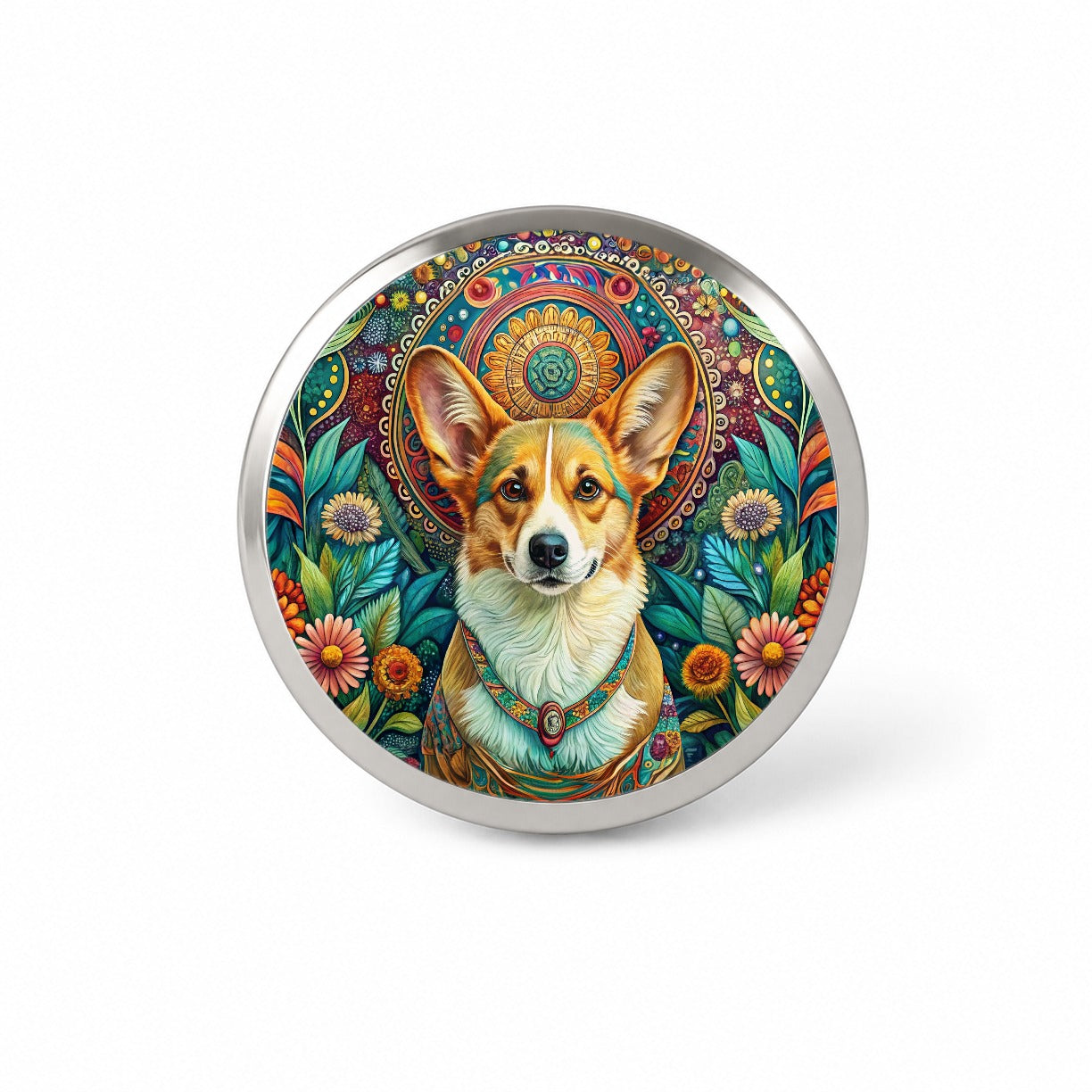 Pembroke Welsh Corgi Dog Bohemian Art Novelty Hat Backpack Lapel Pin