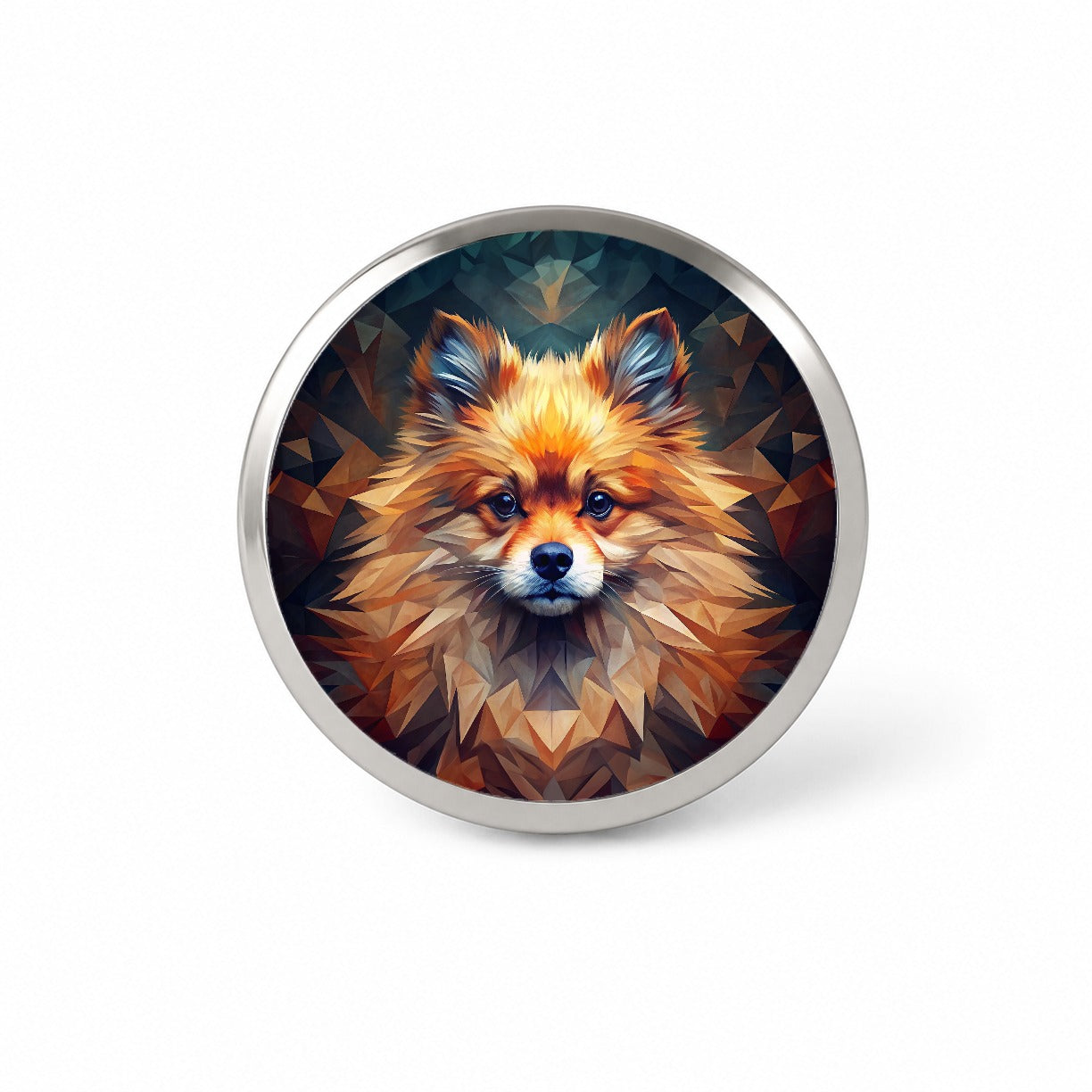 Pomeranian Dog Abstract Art Novelty Hat Backpack Lapel Pin