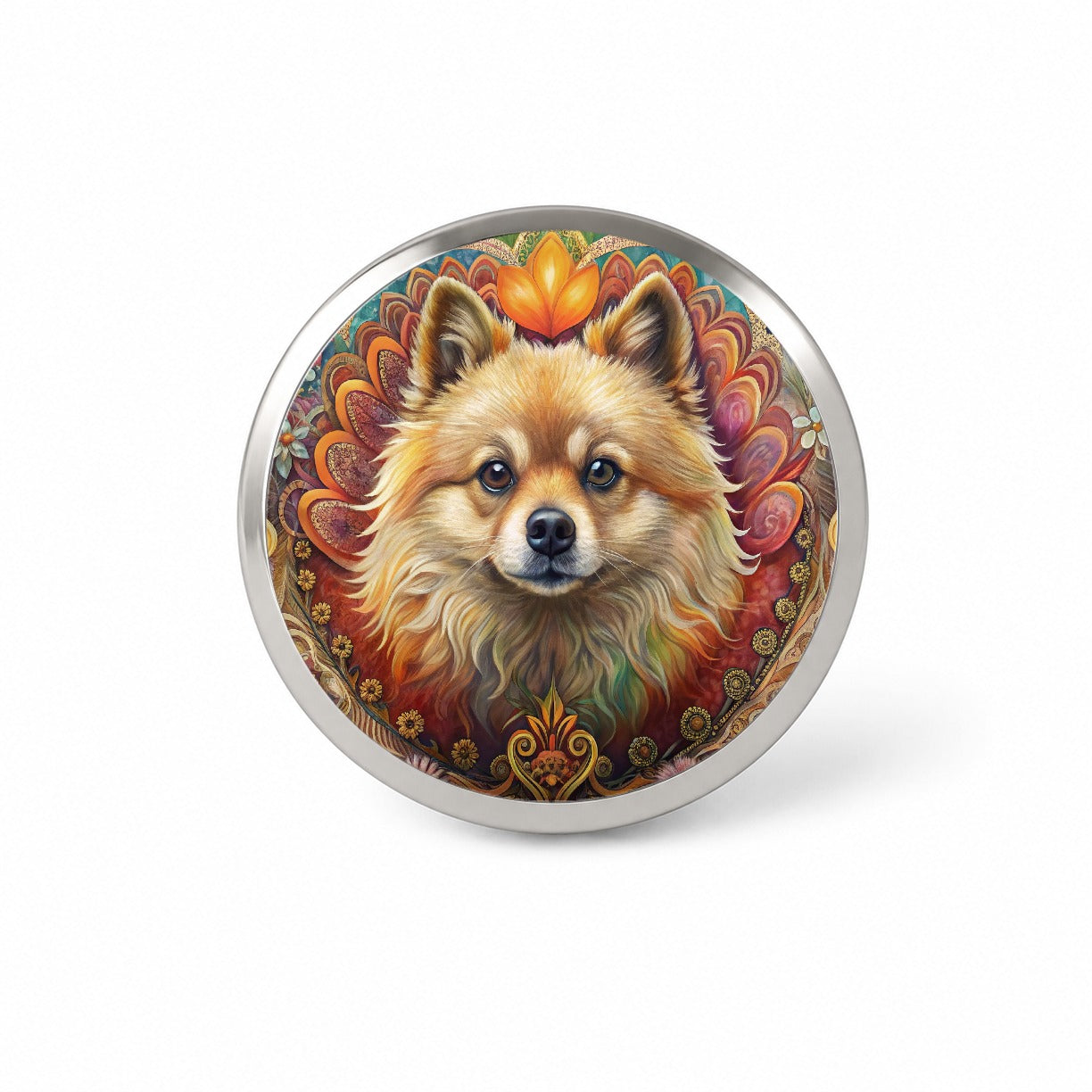 Pomeranian Dog Bohemian Art Novelty Hat Backpack Lapel Pin