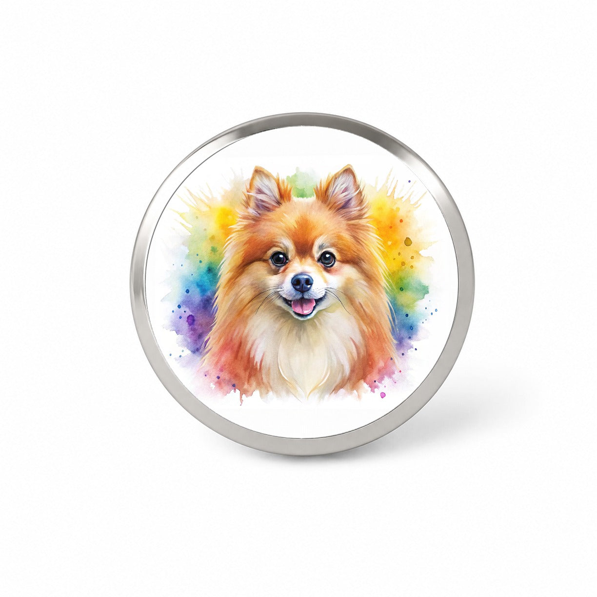 Pomeranian Dog Watercolor Style Novelty Hat Backpack Lapel Pin