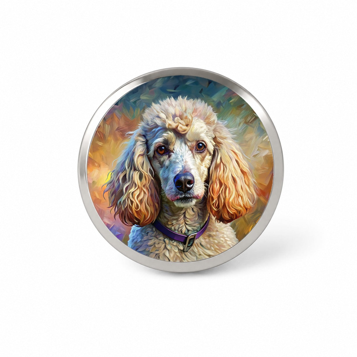 Poodle Dog Expressionism Art Novelty Hat Backpack Lapel Pin