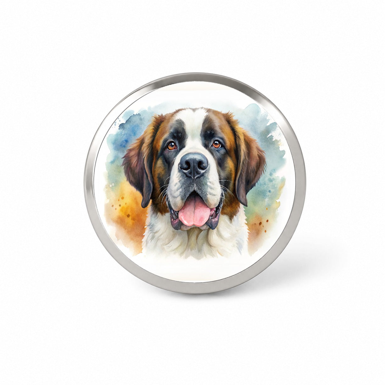 Saint Bernard Dog Watercolor Style Novelty Hat Backpack Lapel Pin