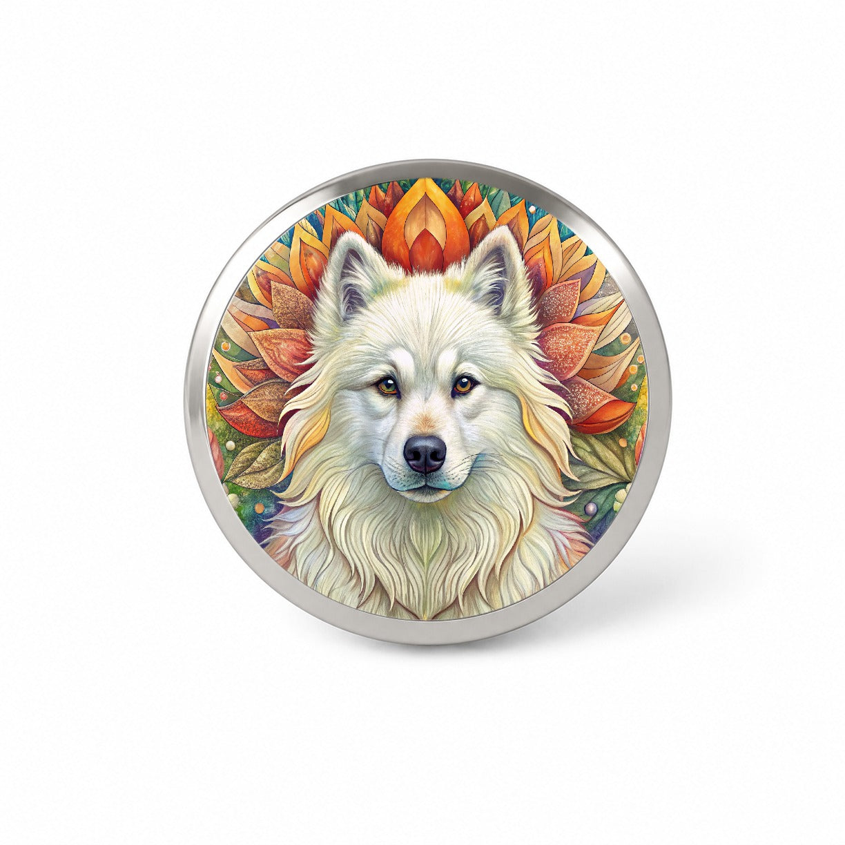 Samoyed Dog Bohemian Art Novelty Hat Backpack Lapel Pin