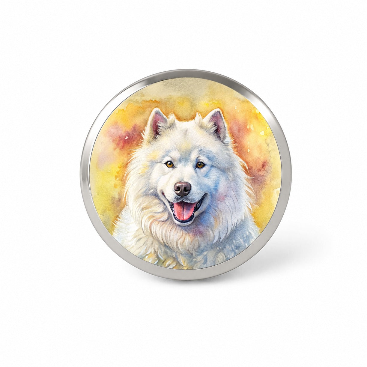 Samoyed Dog Illustration Novelty Hat Backpack Lapel Pin