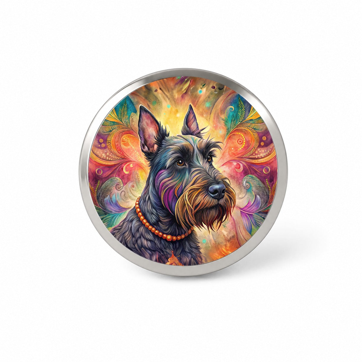 Scottish Terrier Dog Bohemian Art Novelty Hat Backpack Lapel Pin
