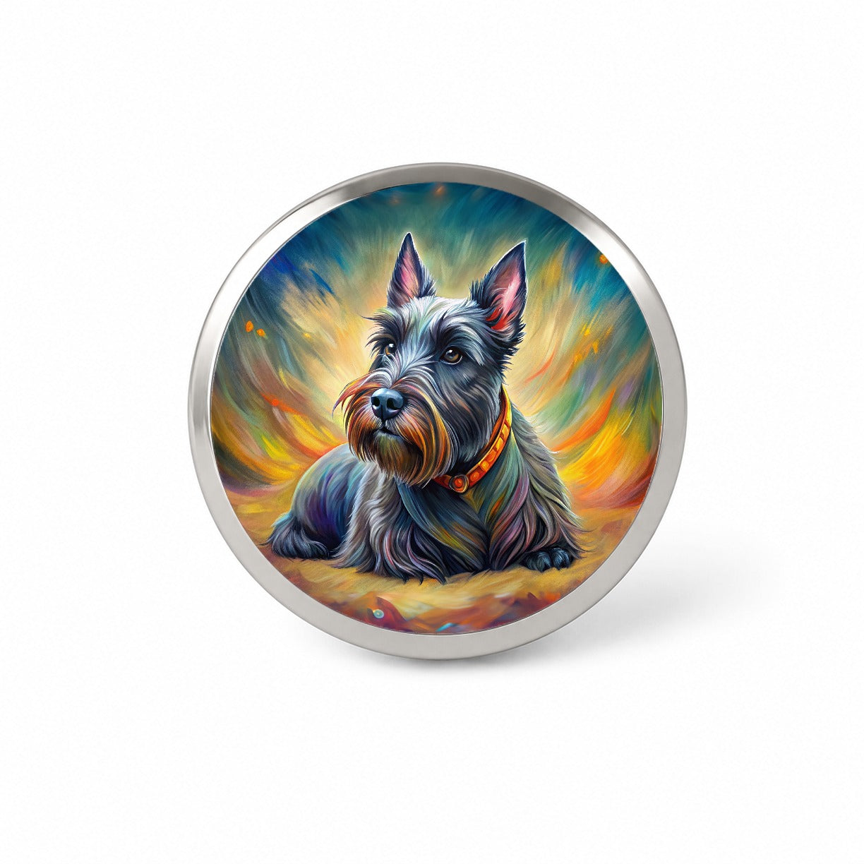 Scottish Terrier Dog Illustration Novelty Hat Backpack Lapel Pin