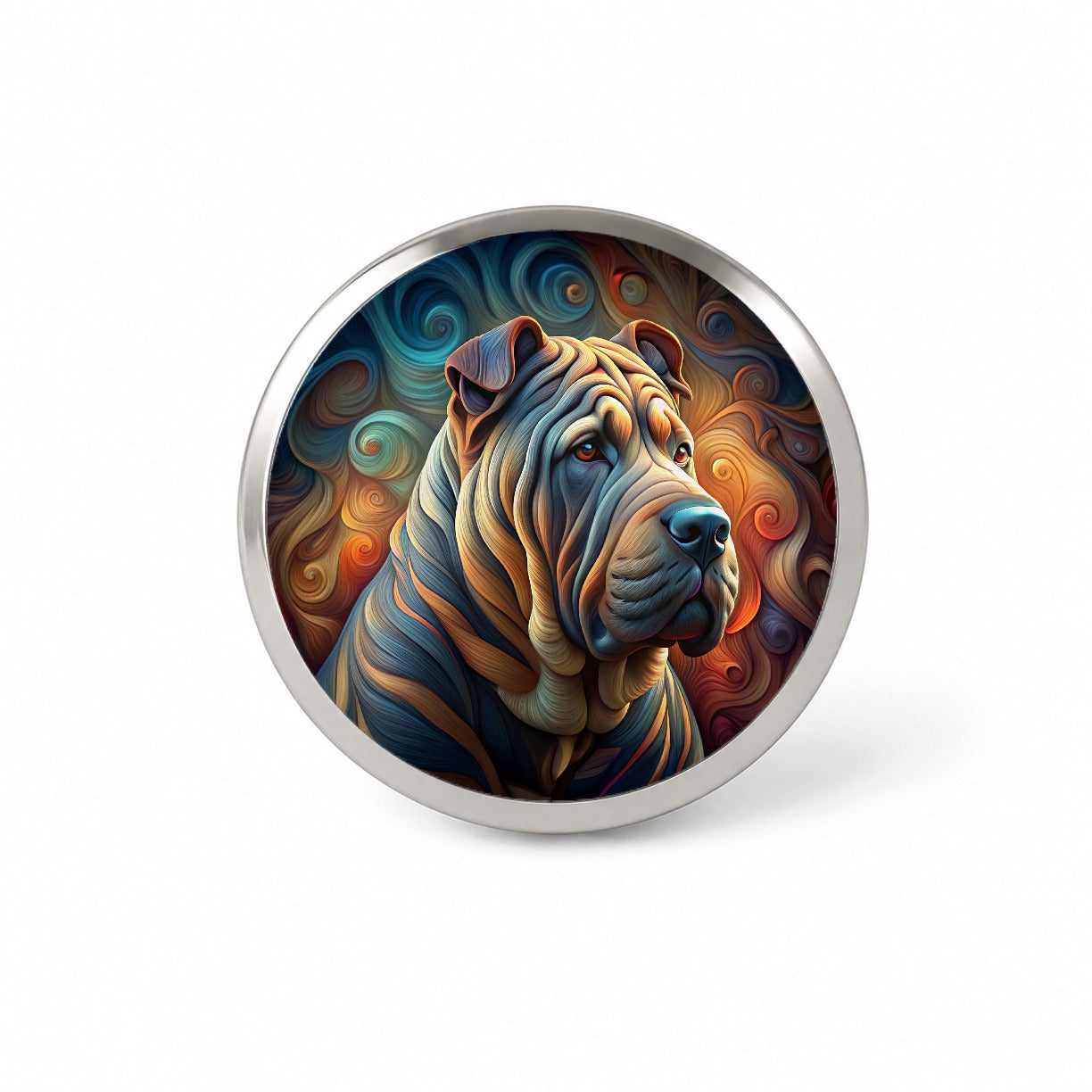 Shar Pei Dog Abstract Art Novelty Hat Backpack Lapel Pin