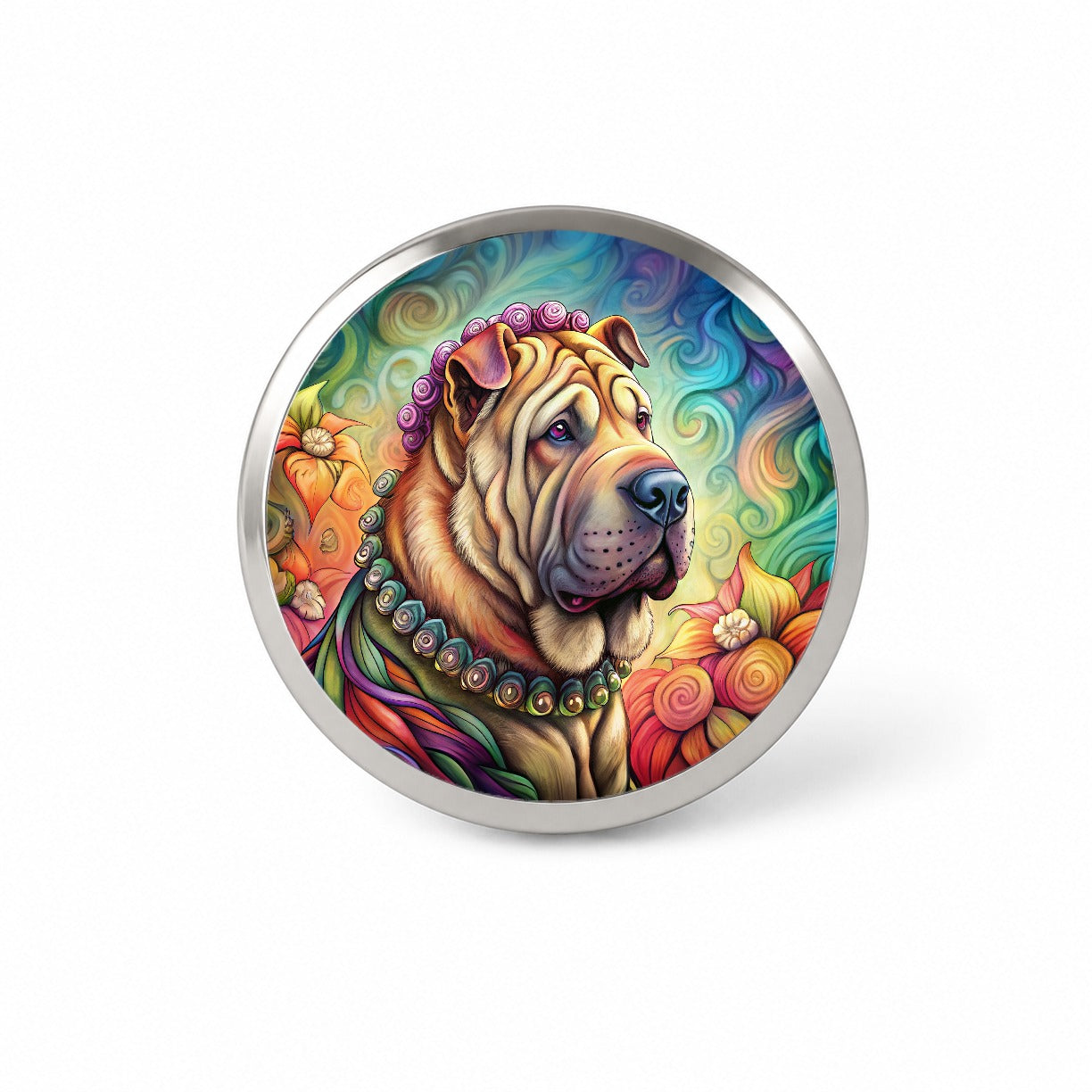 Shar Pei Dog French Bohemian Art Novelty Hat Backpack Lapel Pin
