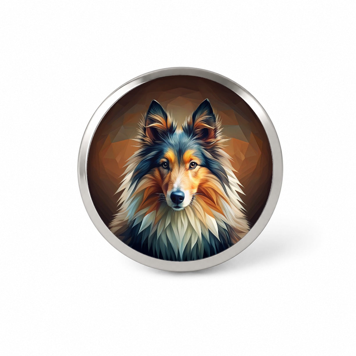Shetland Sheepdog Sheltie Dog Abstract Stylized Art Novelty Hat Backpack Lapel Pin