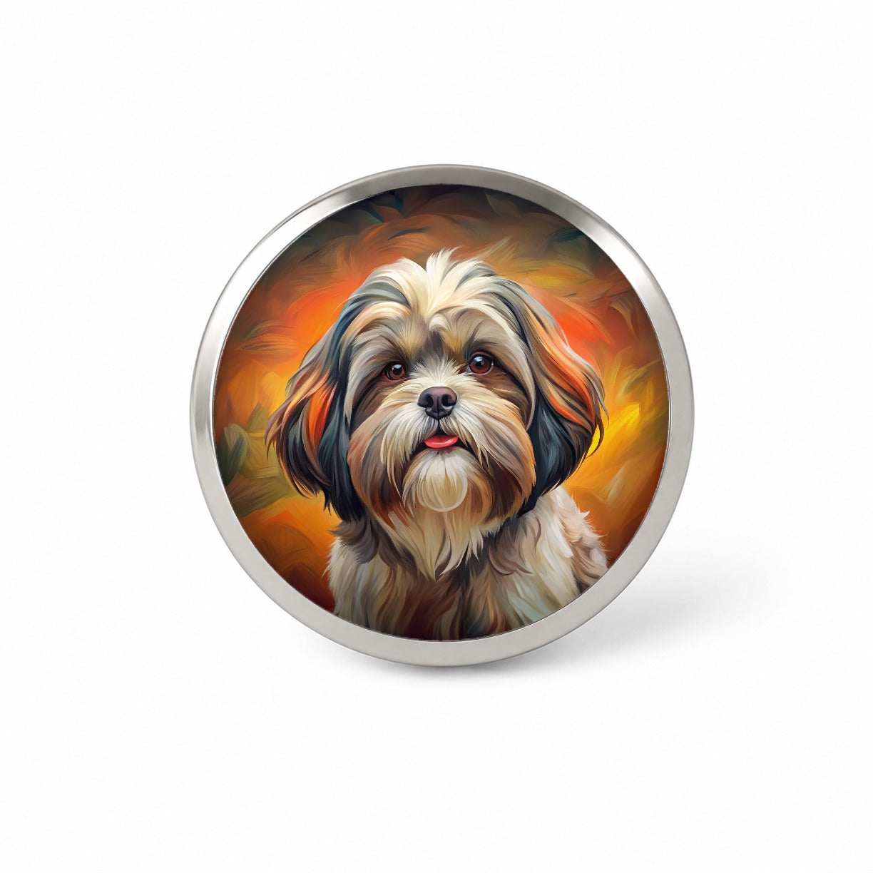 Shih Tzu Dog Expressionism Art Novelty Hat Backpack Lapel Pin
