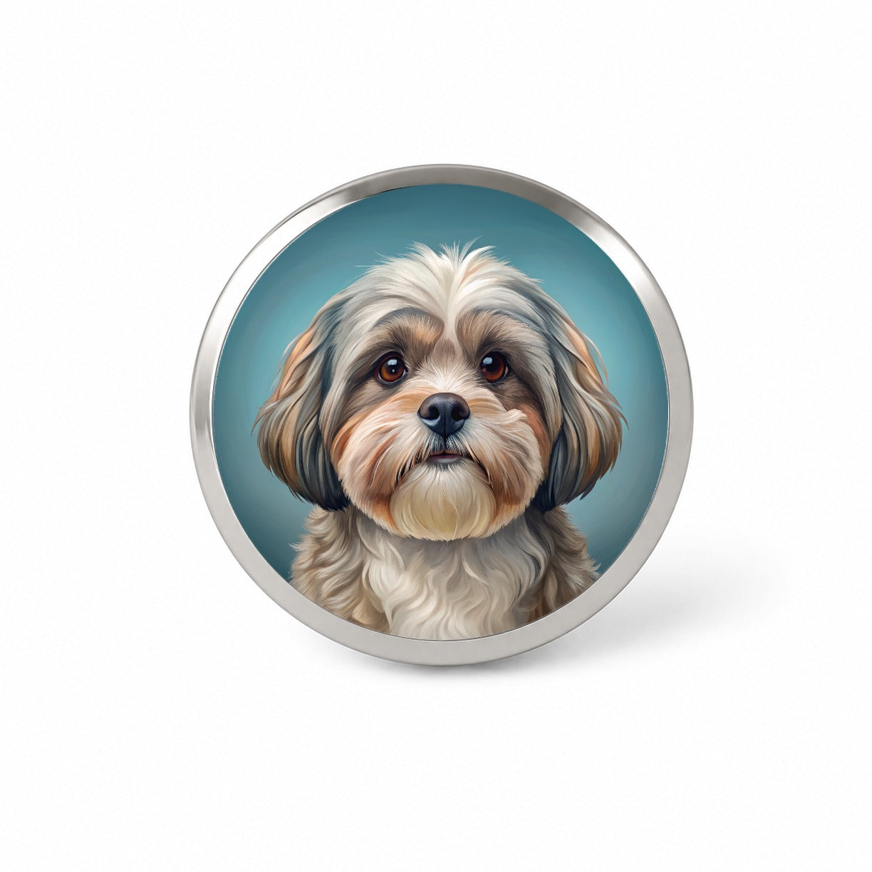 Shih Tzu Dog Illustration Novelty Hat Backpack Lapel Pin