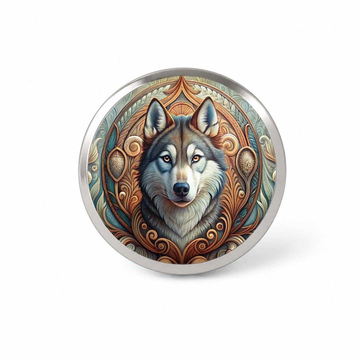 Siberian Husky Dog Art Nouveau Novelty Hat Backpack Lapel Pin