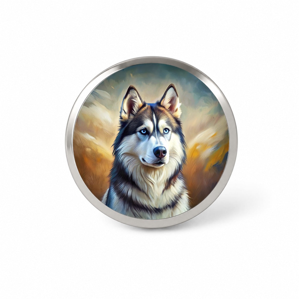 Siberian Husky Dog Expressionism Art Novelty Hat Backpack Lapel Pin