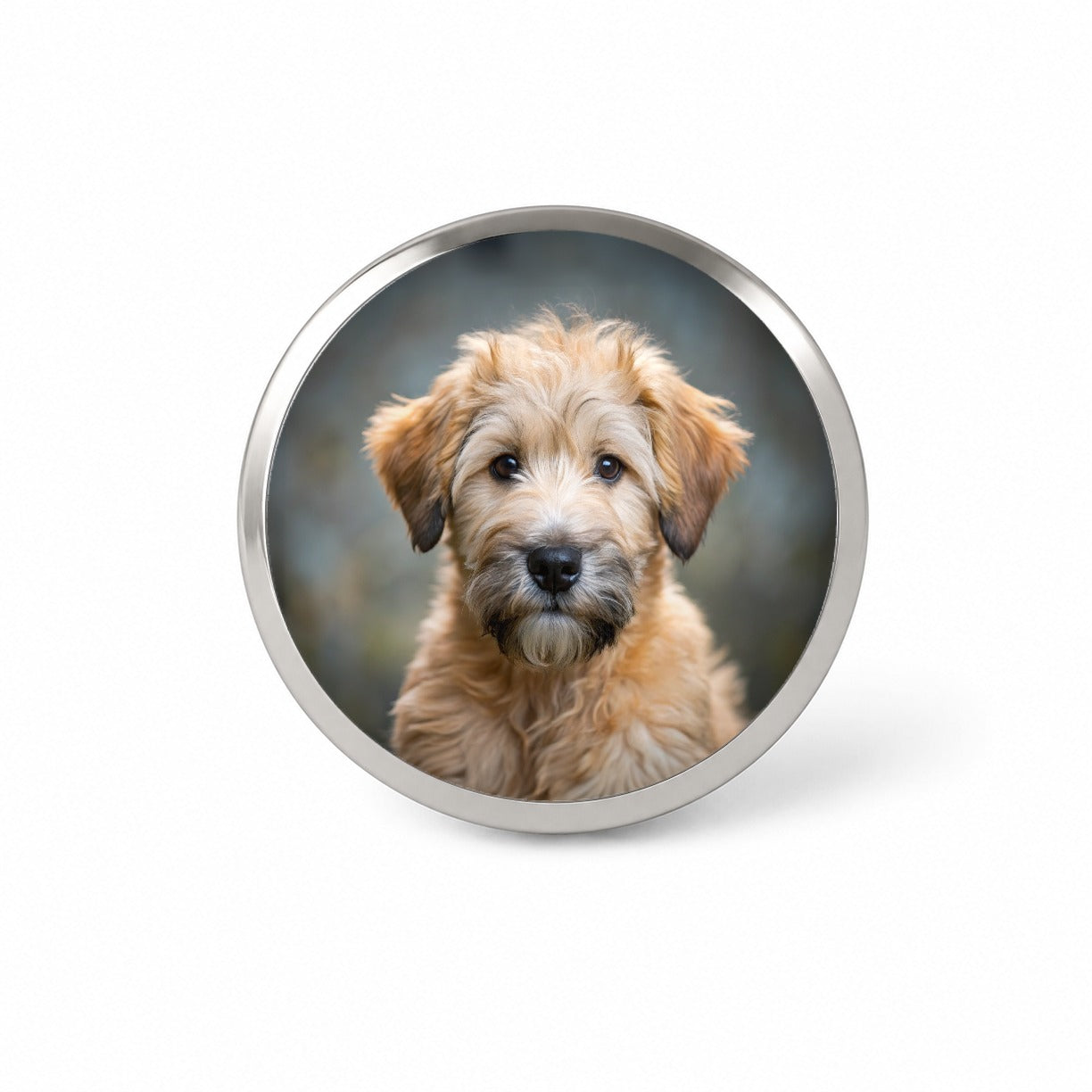 Soft Coated Wheaten Terrier Dog Puppy Photo Novelty Hat Backpack Lapel Pin