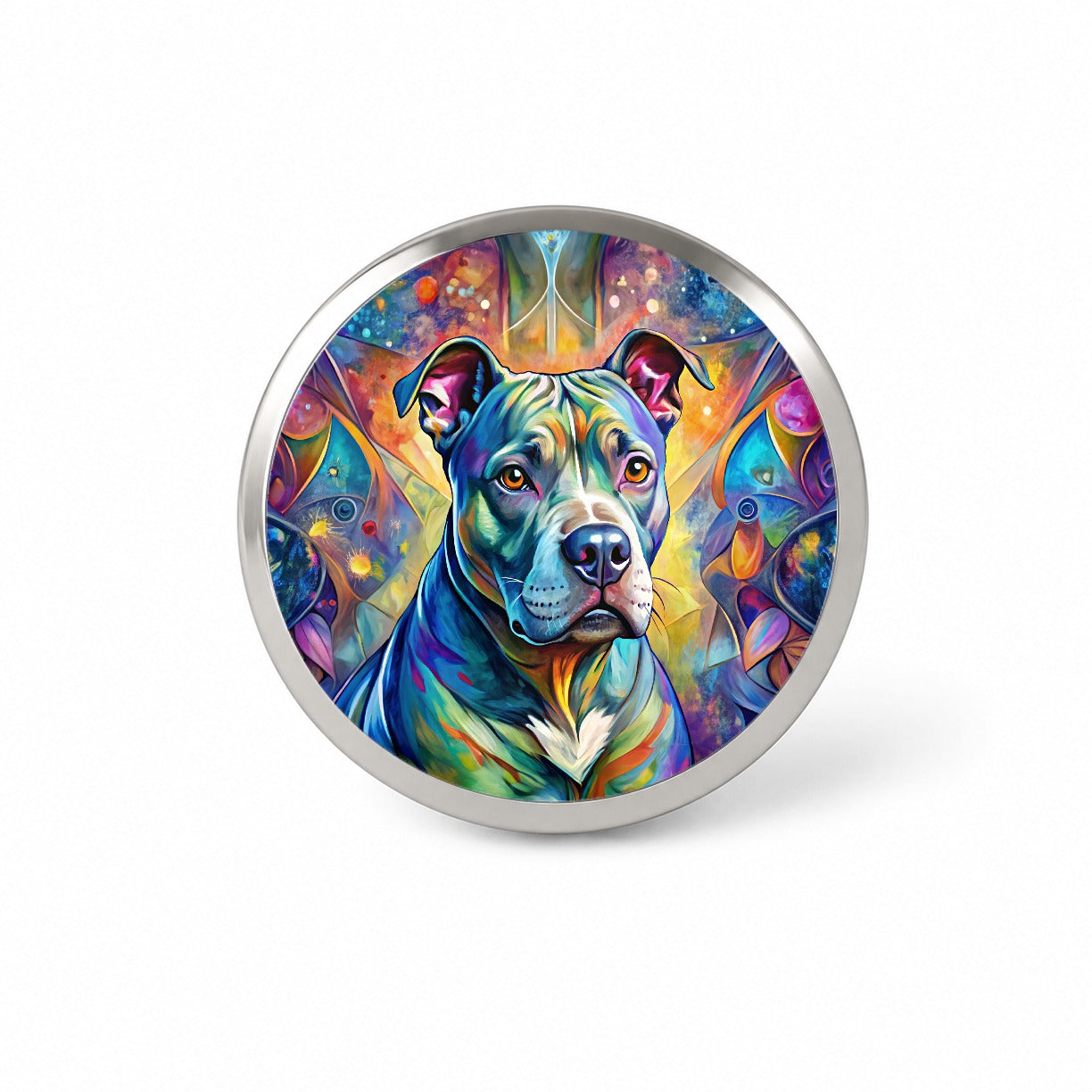 Staffordshire Bull Terrier Staffy Dog Abstract Art Novelty Hat Backpack Lapel Pin