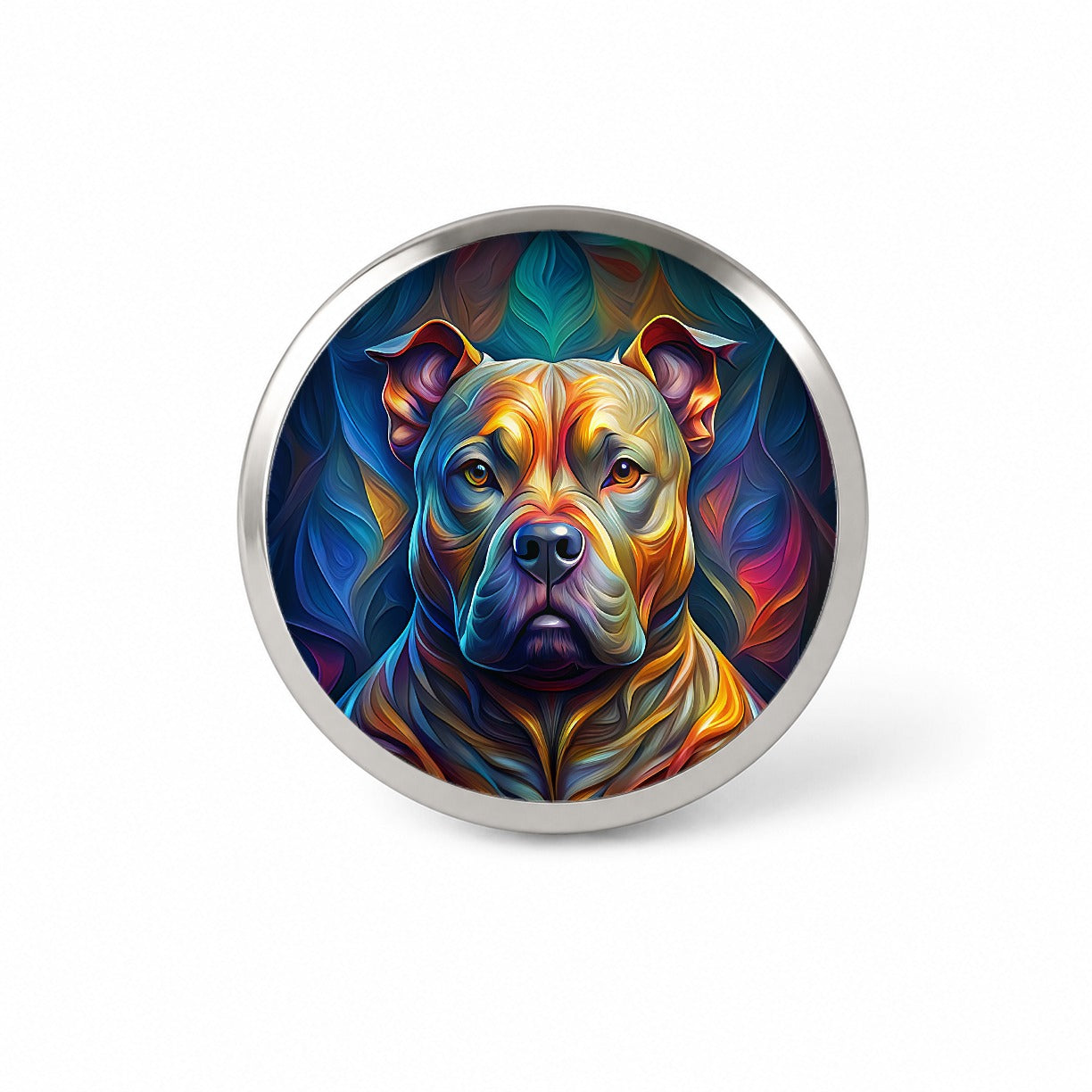 Staffordshire Bull Terrier Staffy Dog Abstract Stylized Art Novelty Hat Backpack Lapel Pin