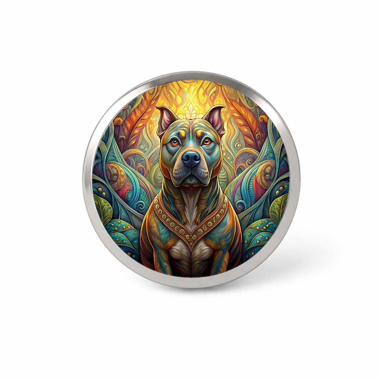 Staffordshire Bull Terrier Staffy Dog Art Nouveau Novelty Hat Backpack Lapel Pin