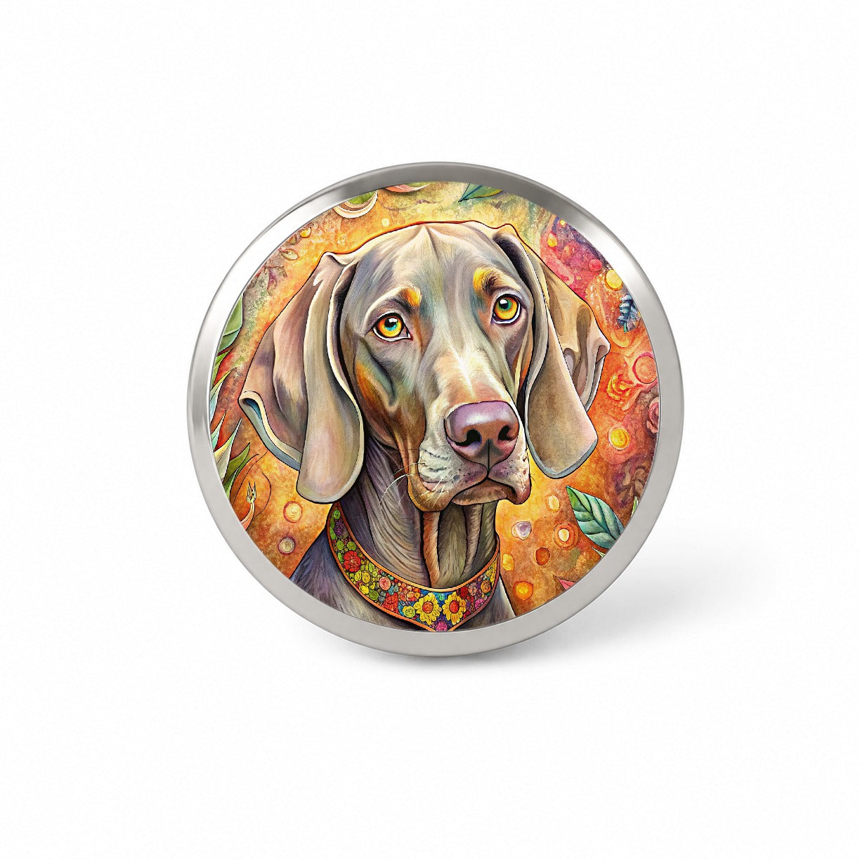 Weimaraner Dog Bohemian Art Novelty Hat Backpack Lapel Pin