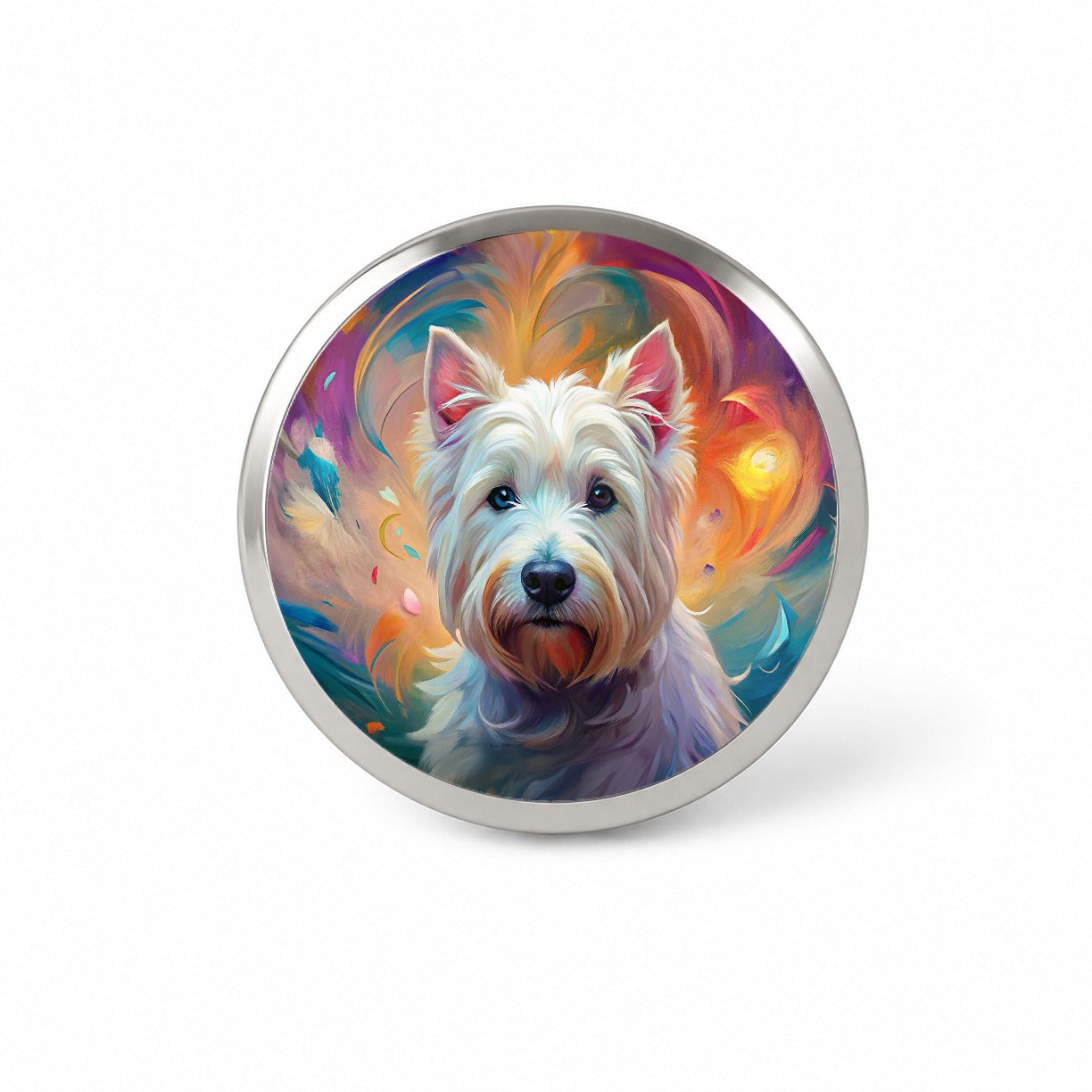 West Highland White Terrier Westie Dog Abstract Art Novelty Hat Backpack Lapel Pin
