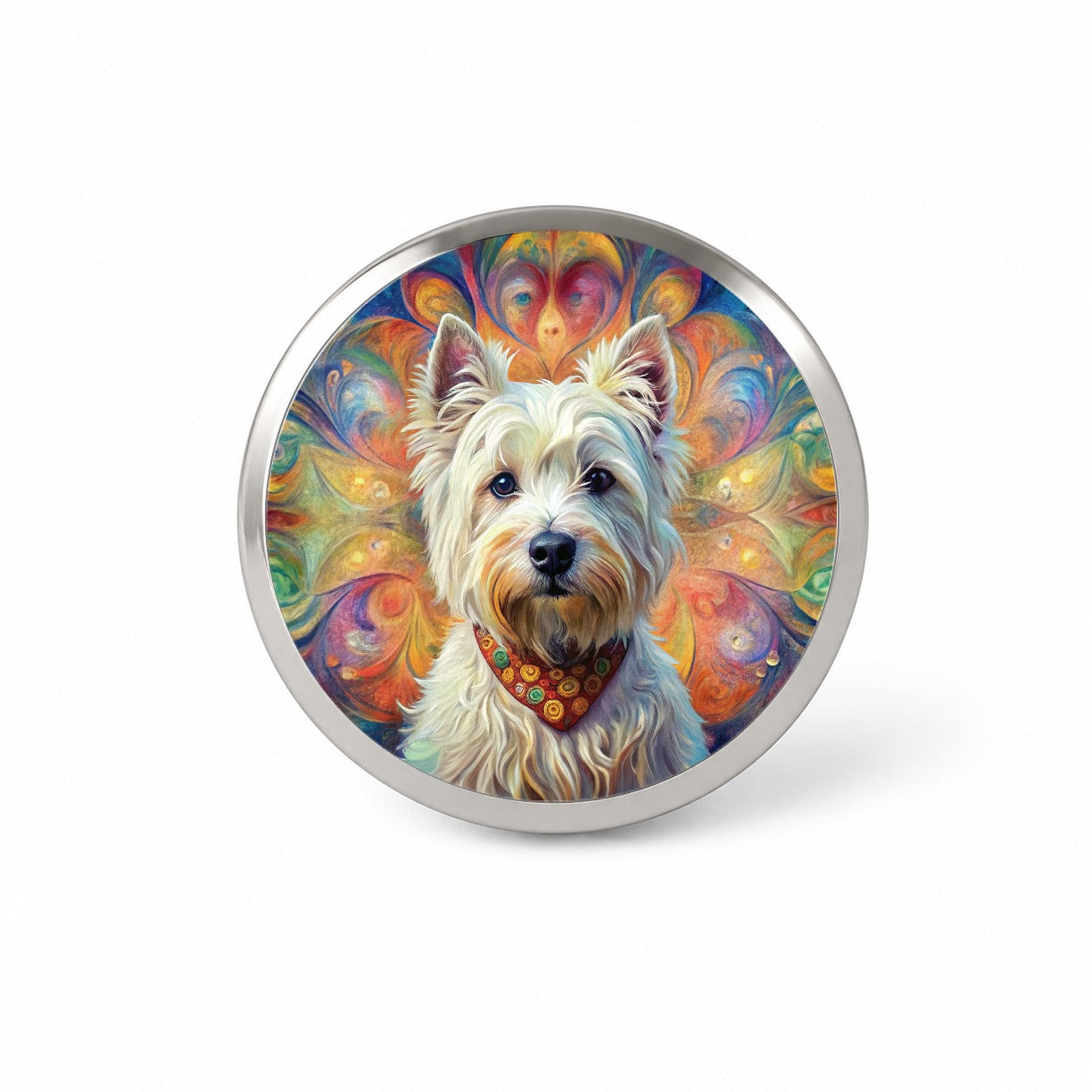 West Highland White Terrier Westie Dog Bohemian Art Novelty Hat Backpack Lapel Pin