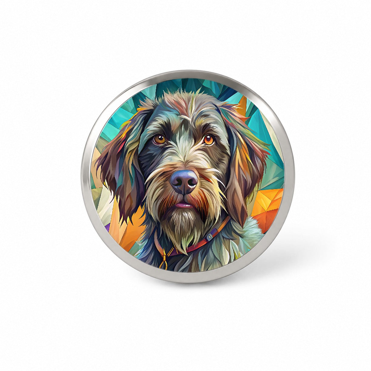 Wirehaired Pointing Griffon Dog Contemporary Art Novelty Hat Backpack Lapel Pin