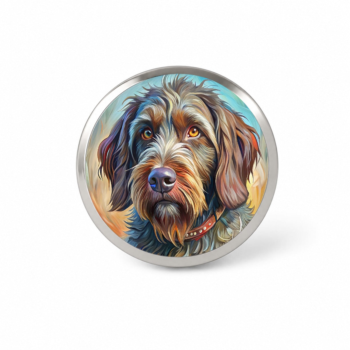 Wirehaired Pointing Griffon Dog Expressionism Art Novelty Hat Backpack Lapel Pin