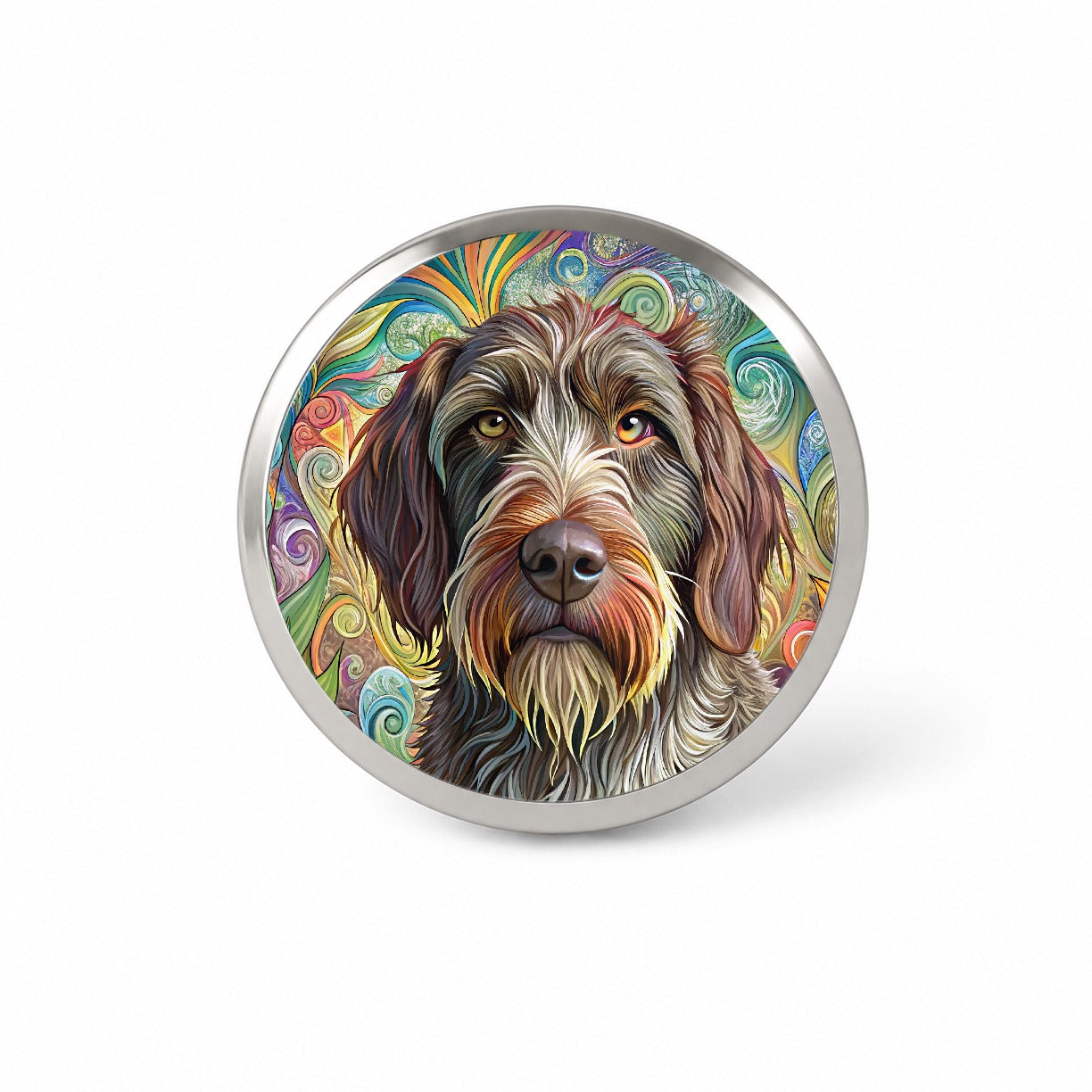 Wirehaired Pointing Griffon Dog French Bohemian Art Novelty Hat Backpack Lapel Pin