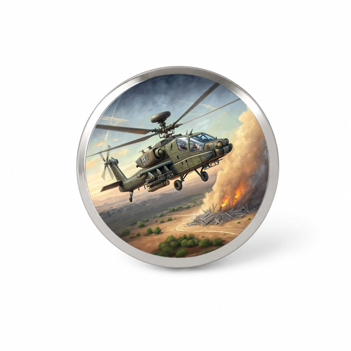 Apache AH-64 Attack Helicopter US Army Novelty Hat Backpack Lapel Pin