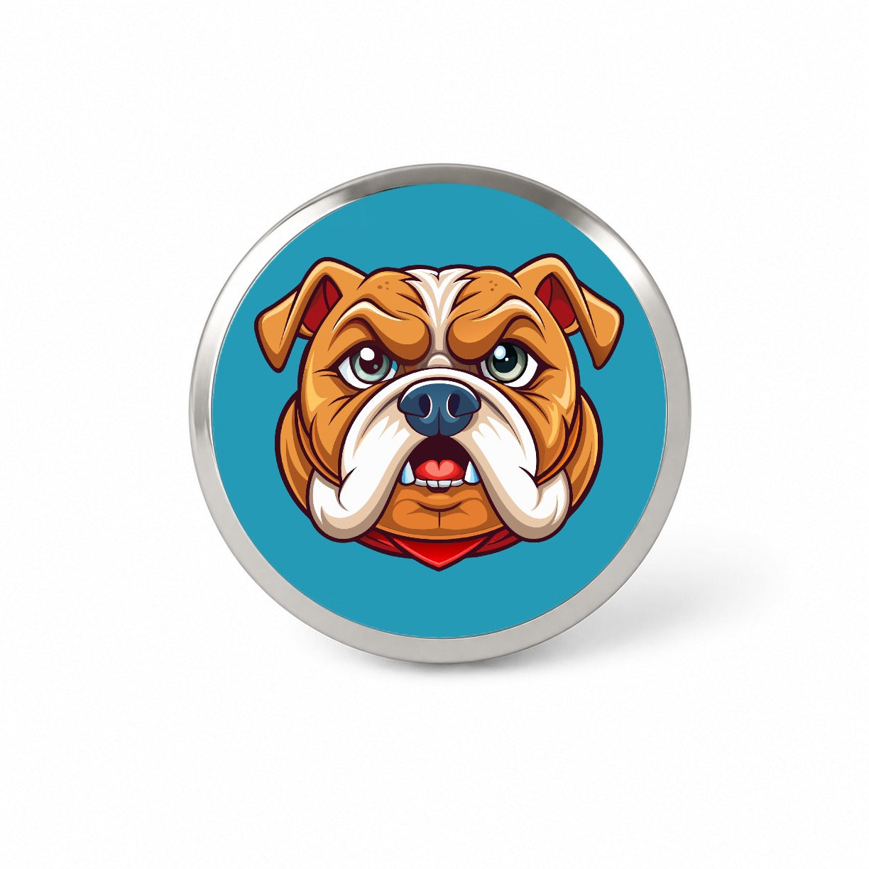 Bulldog Face Mascot Cartoon Novelty Hat Backpack Lapel Pin