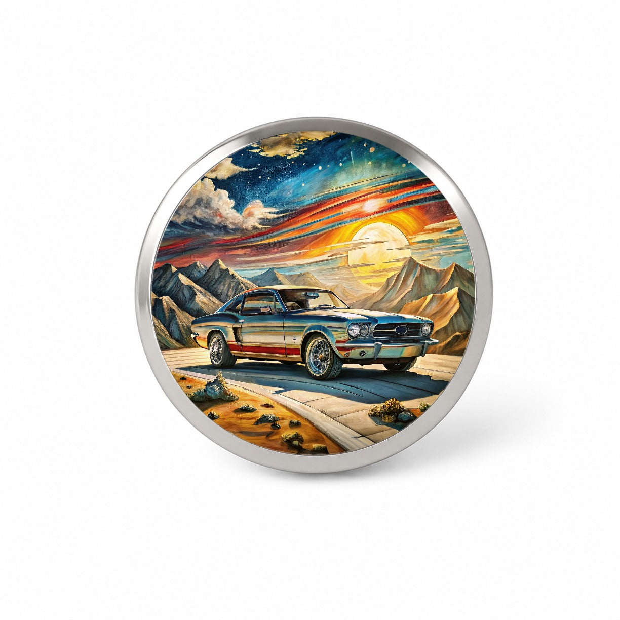 Classic Retro Muscle Car Art Novelty Hat Backpack Lapel Pin