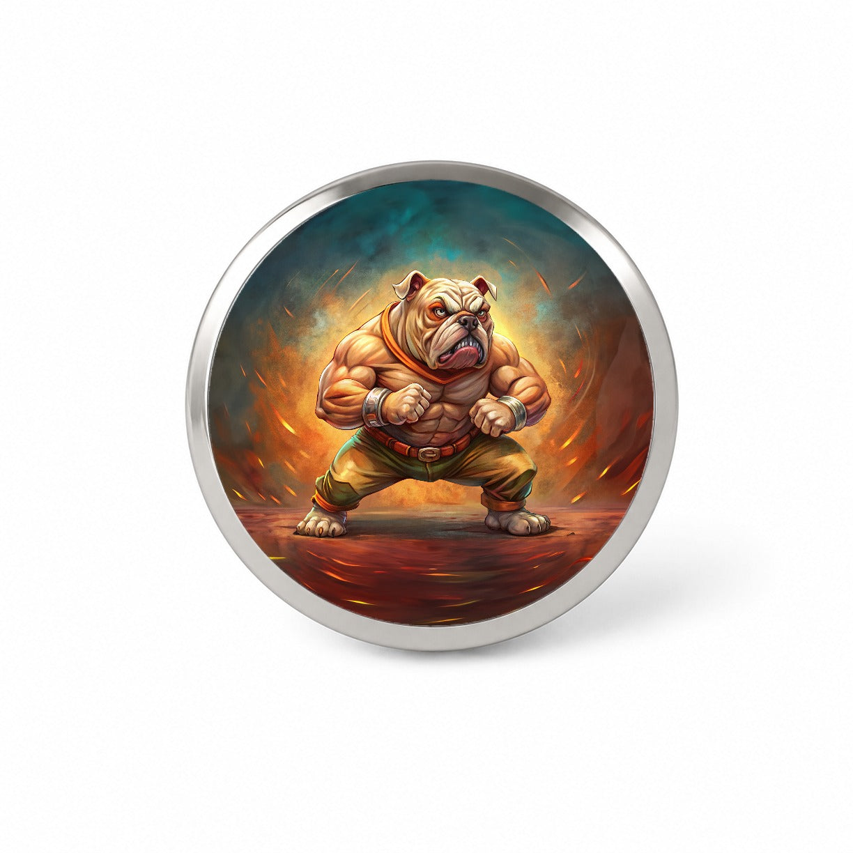 Fighting Mad Bulldog Novelty Hat Backpack Lapel Pin