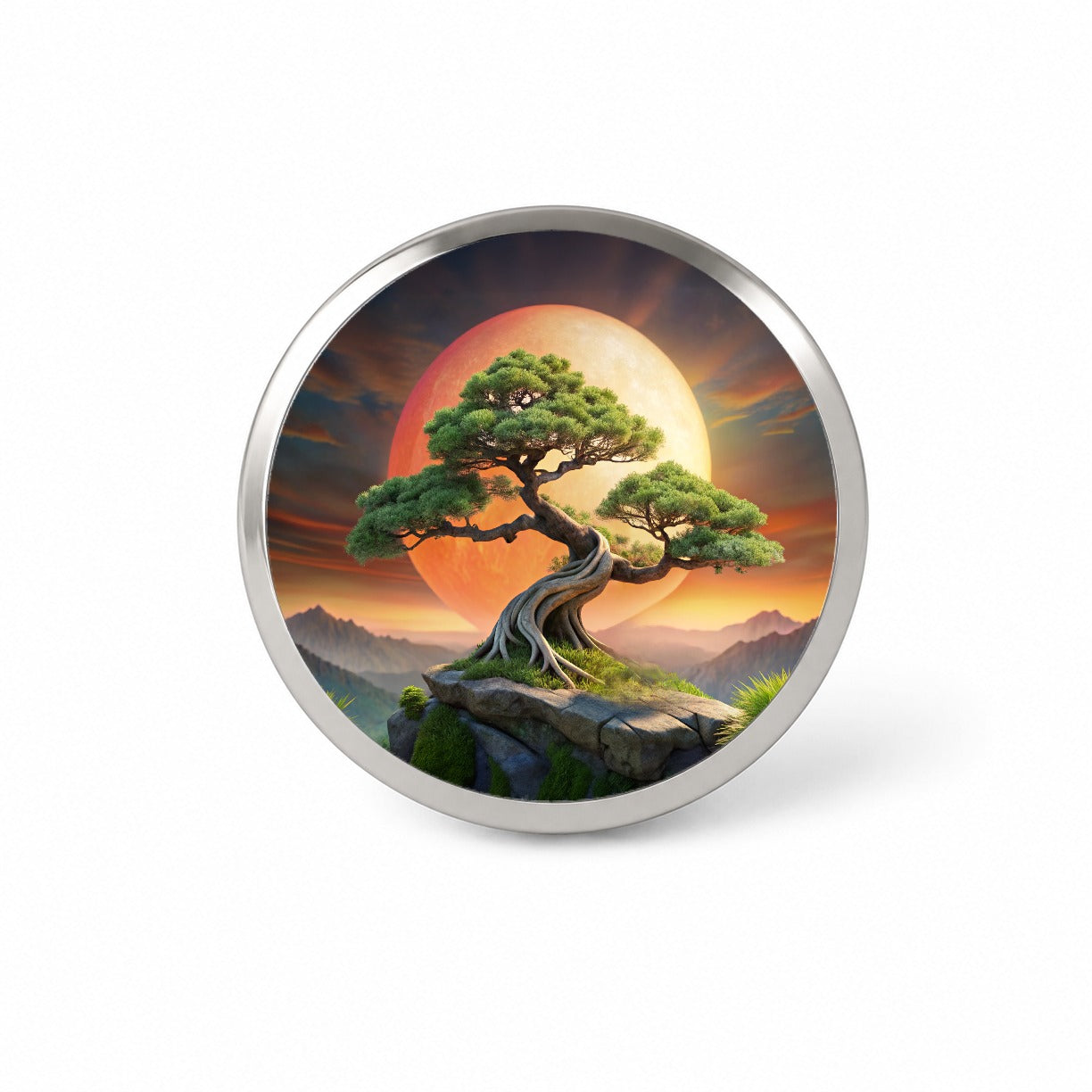 Japanese Bonsai Tree Landscape Novelty Hat Backpack Lapel Pin