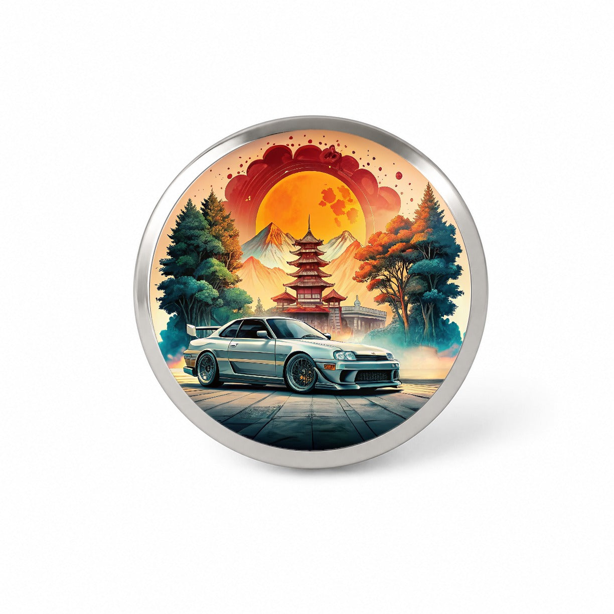 Retro Classic JDM Tuner Car Art Novelty Hat Backpack Lapel Pin